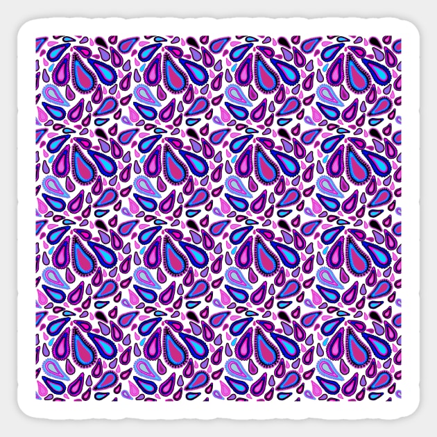 Retro paisley moody hues - a fun design with funky vibes - get your paisley on! Sticker by innerspectrum